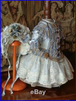 Beautiful Dress and Bonnet for Antique French or German Doll