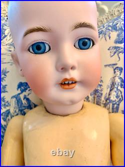 Beautiful Santa Simon Halbig German Antique Bisque Head Doll Blue Sleep 1249 DEP