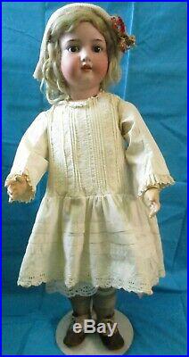 Big & Beautiful Antique German Bisque Head Doll, AM390 & her Baby Doll