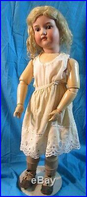 Big & Beautiful Antique German Bisque Head Doll, AM390 & her Baby Doll