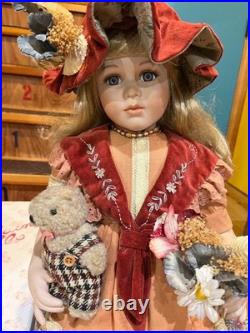 Bisque Vintage RARE Limited Antique Doll cadeau German Girl Porcelain USED
