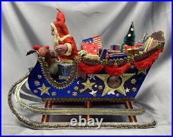 Bruce Catt German Belsnickel Santa Victorian Sleigh Toy Presents Ornament Signed