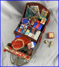 Bruce Catt German Belsnickel Santa Victorian Sleigh Toy Presents Ornament Signed