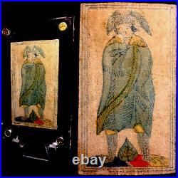 C1820 Historic German Court Antique Playing Cards Single Woodblock Stencil Color