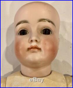 C1890 19 Antique German Bisque Doll Closed Mouth Kestner on Early Body