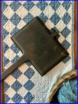 C1890 Antique German Cast Iron Waffle Maker with Ornamentation