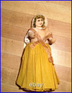 COTTON Antique German Cotton Girl Candy Container Ornament Scrap Face COTTON Antique German Cotton Girl Candy Container Ornament Scrap Face