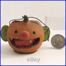 C 1900 German Halloween Candy Container Jack-O-Lantern Antique Vintage As Is