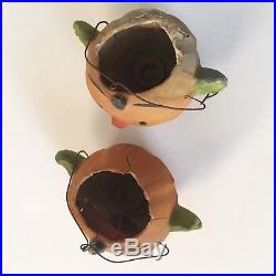 C 1900 German Halloween Candy Container x2 Jack-O-Lantern Antique Vintage As Is