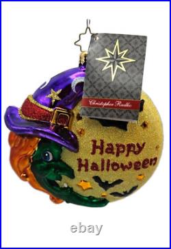 Christopher Radko Bewitched Halloween Medallion Witch Bat Ornament 1015966