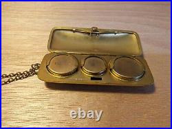 Coin Purse & Chain Holder German Silver Vintage Antique Rare Jewelry Chatelaine