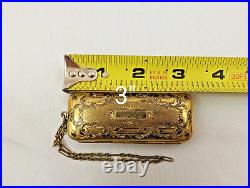 Coin Purse & Chain Holder German Silver Vintage Antique Rare Jewelry Chatelaine
