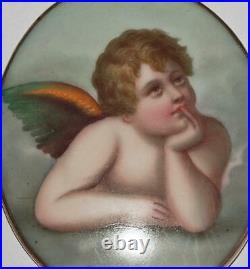Cupid Porcelain Pin Hand Painted 65 MM Museum Quality German Meissen antique