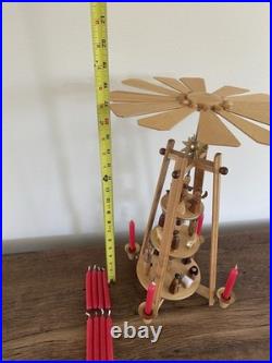 Dregeno Erzgebirge German 3-Tier Nativity Christmas Pyramid Wood Candle Carousel
