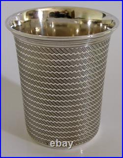 EARLY GERMAN / AUSTRIAN 812 SOLID SILVER BEAKER CUP c1840 BARWARE ANTIQUE 58g