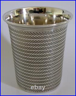 EARLY GERMAN / AUSTRIAN 812 SOLID SILVER BEAKER CUP c1840 BARWARE ANTIQUE 58g