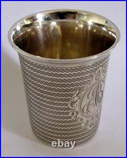 EARLY GERMAN / AUSTRIAN 812 SOLID SILVER BEAKER CUP c1840 BARWARE ANTIQUE 58g