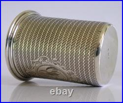 EARLY GERMAN / AUSTRIAN 812 SOLID SILVER BEAKER CUP c1840 BARWARE ANTIQUE 58g