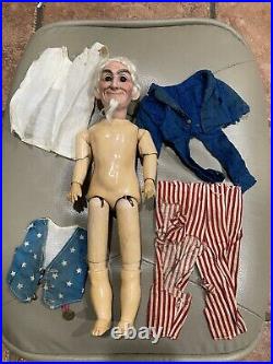 EXTREMELY Rare GERMAN BISQUE PORTRAIT OF UNCLE SAM BY DRESSEL OG COSTUME 12 S1