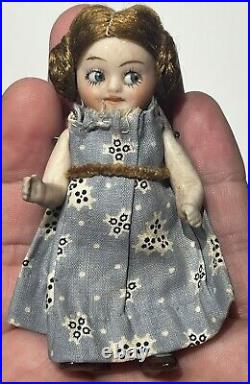 Early Antique 3 Bisque Googly Doll Miniature Baby Doll German Googly Type Doll Early Antique 3 Bisque Googly Doll Miniature Baby Doll German Googly Type Doll