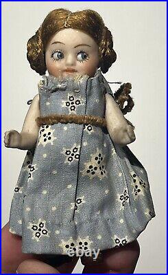 Early Antique 3 Bisque Googly Doll Miniature Baby Doll German Googly Type Doll Early Antique 3 Bisque Googly Doll Miniature Baby Doll German Googly Type Doll