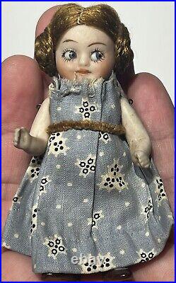 Early Antique 3 Bisque Googly Doll Miniature Baby Doll German Googly Type Doll Early Antique 3 Bisque Googly Doll Miniature Baby Doll German Googly Type Doll