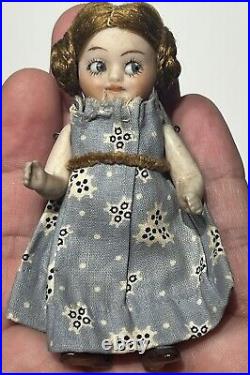 Early Antique 3 Bisque Googly Doll Miniature Baby Doll German Googly Type Doll Early Antique 3 Bisque Googly Doll Miniature Baby Doll German Googly Type Doll