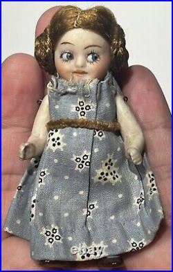 Early Antique 3 Bisque Googly Doll Miniature Baby Doll German Googly Type Doll Early Antique 3 Bisque Googly Doll Miniature Baby Doll German Googly Type Doll