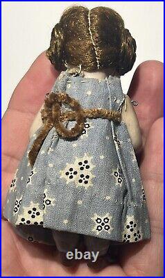Early Antique 3 Bisque Googly Doll Miniature Baby Doll German Googly Type Doll Early Antique 3 Bisque Googly Doll Miniature Baby Doll German Googly Type Doll
