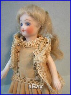Early Antique All Bisque 4 1/2 French Mignonette Doll All Original Fantastic