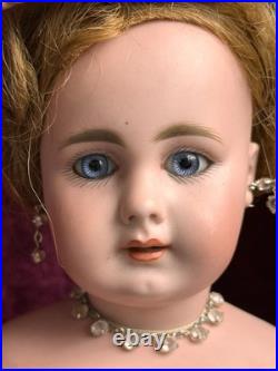 Early Antique German 20.5 Simon Halbig 939 Bisque Shoulder Head Leather Doll Early Antique German 20.5 Simon Halbig 939 Bisque Shoulder Head Leather Doll