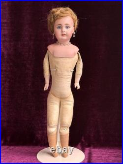 Early Antique German 20.5 Simon Halbig 939 Bisque Shoulder Head Leather Doll Early Antique German 20.5 Simon Halbig 939 Bisque Shoulder Head Leather Doll