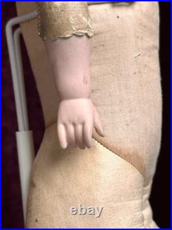 Early Antique German 20.5 Simon Halbig 939 Bisque Shoulder Head Leather Doll Early Antique German 20.5 Simon Halbig 939 Bisque Shoulder Head Leather Doll