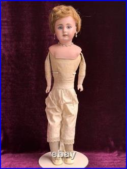 Early Antique German 20.5 Simon Halbig 939 Bisque Shoulder Head Leather Doll Early Antique German 20.5 Simon Halbig 939 Bisque Shoulder Head Leather Doll