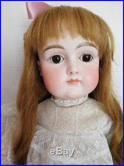 Early Antique Kestner Closed Mouth 27 Bisque Child with Square Cheeks