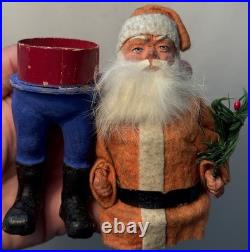 Early Antique Santa Woodcutter 7.5 German Red Coat Santa Candy Container Great