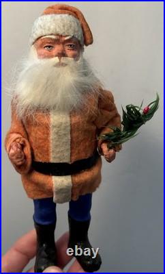 Early Antique Santa Woodcutter 7.5 German Red Coat Santa Candy Container Great
