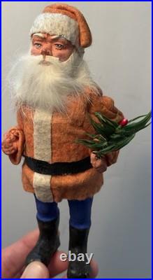 Early Antique Santa Woodcutter 7.5 German Red Coat Santa Candy Container Great