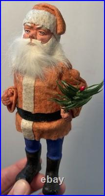 Early Antique Santa Woodcutter 7.5 German Red Coat Santa Candy Container Great