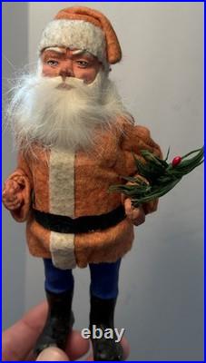 Early Antique Santa Woodcutter 7.5 German Red Coat Santa Candy Container Great