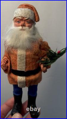 Early Antique Santa Woodcutter 7.5 German Red Coat Santa Candy Container Great
