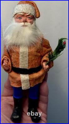 Early Antique Santa Woodcutter 7.5 German Red Coat Santa Candy Container Great