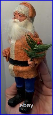 Early Antique Santa Woodcutter 7.5 German Red Coat Santa Candy Container Great