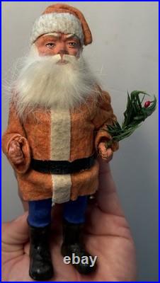 Early Antique Santa Woodcutter 7.5 German Red Coat Santa Candy Container Great
