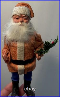 Early Antique Santa Woodcutter 7.5 German Red Coat Santa Candy Container Great