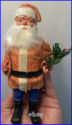 Early Antique Santa Woodcutter 7.5 German Red Coat Santa Candy Container Great