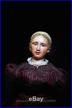 (Early German Wood/Biedermeier Era Doll)