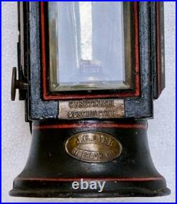 Early Vintage Antique Jg Lieb Biberach German Kerosene Firemans Lantern Superb