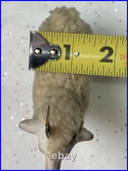Early antique vintage putz german wooly sheep ram stick legs