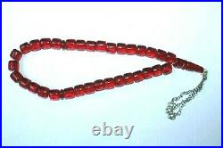 Egyptian Vintage Antique Rosary Faturan German genuine cherry amber Bakelite 61g